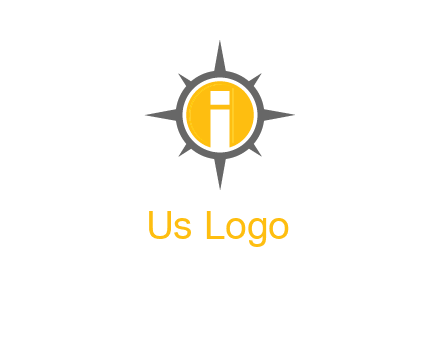 letter i inside compass logo
