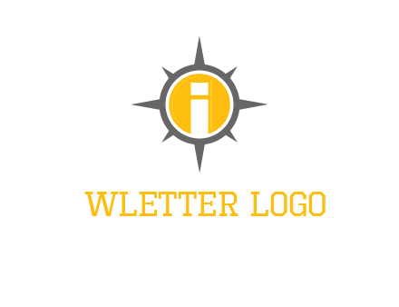 letter i inside compass logo
