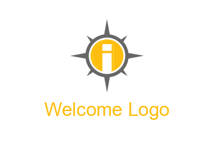 letter i inside compass logo