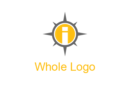 letter i inside compass logo