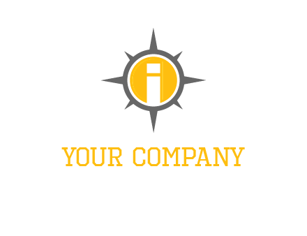 letter i inside compass logo