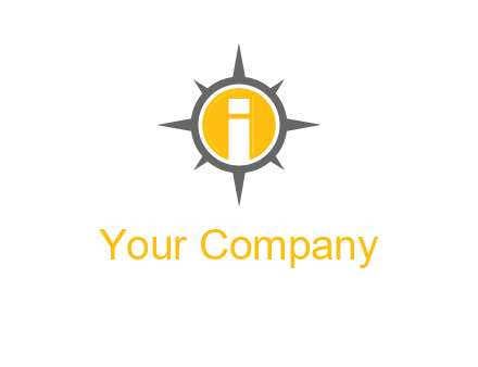 letter i inside compass logo