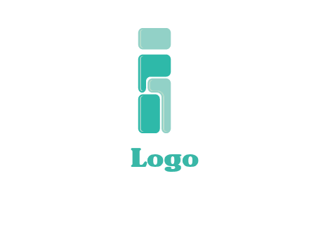 squares forming letter i logo