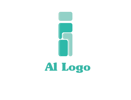 squares forming letter i logo