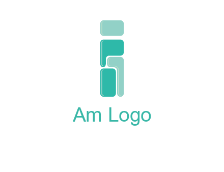 squares forming letter i logo