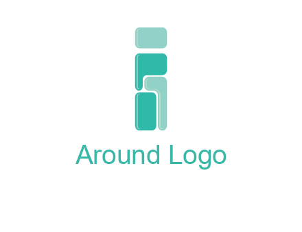 squares forming letter i logo