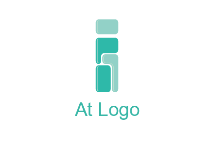 squares forming letter i logo