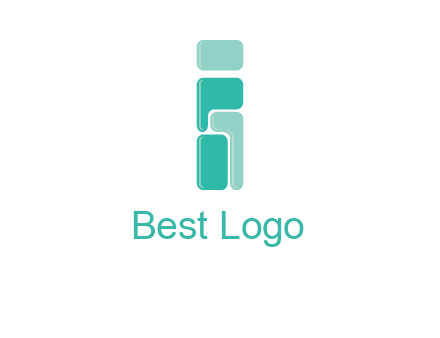 squares forming letter i logo