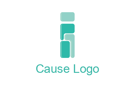squares forming letter i logo