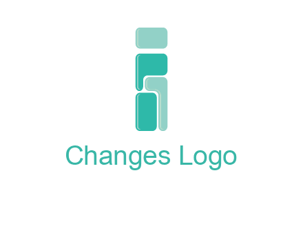 squares forming letter i logo