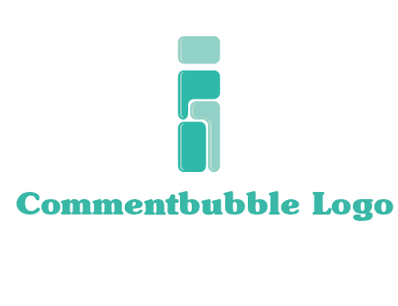 squares forming letter i logo