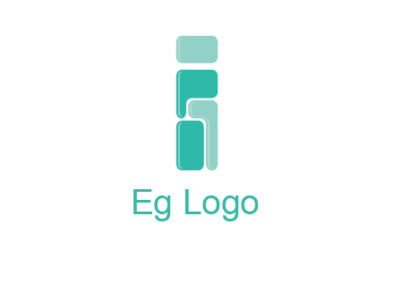 squares forming letter i logo