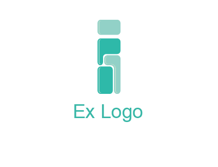 squares forming letter i logo