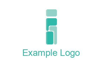 squares forming letter i logo