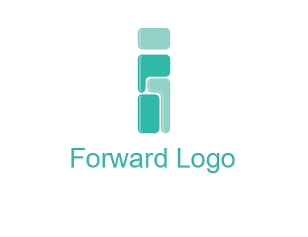 squares forming letter i logo