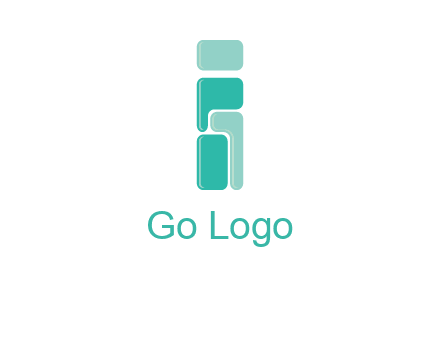 squares forming letter i logo