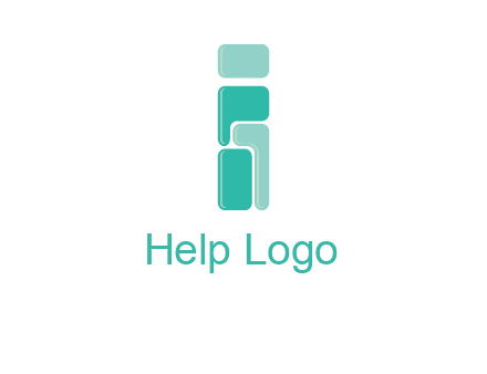 squares forming letter i logo