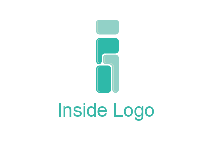 squares forming letter i logo