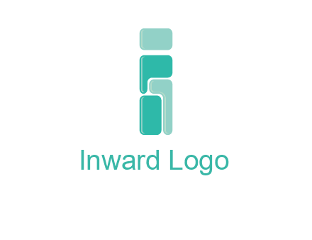 squares forming letter i logo