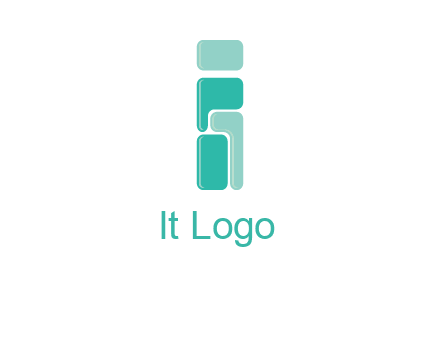 squares forming letter i logo