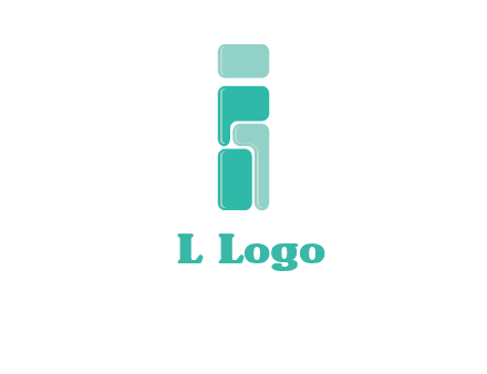 squares forming letter i logo