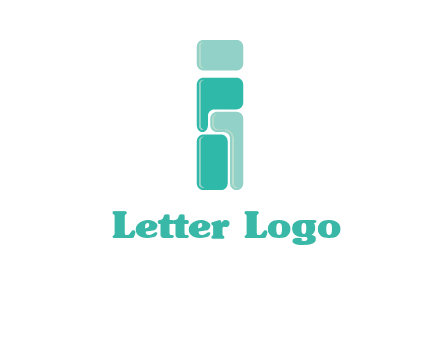 squares forming letter i logo