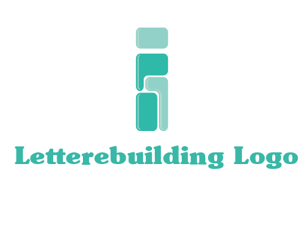 squares forming letter i logo