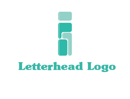 squares forming letter i logo