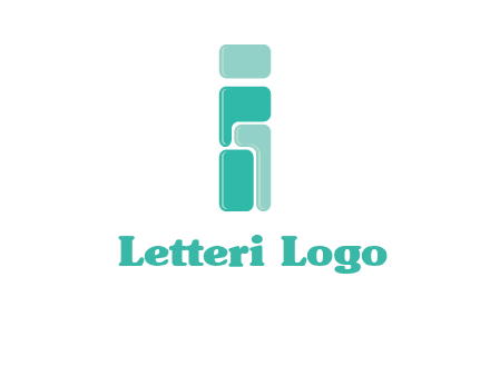 squares forming letter i logo