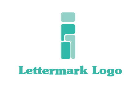 squares forming letter i logo