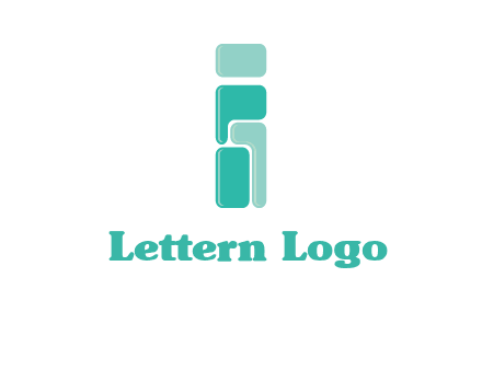 squares forming letter i logo