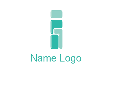 squares forming letter i logo