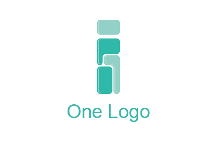 squares forming letter i logo