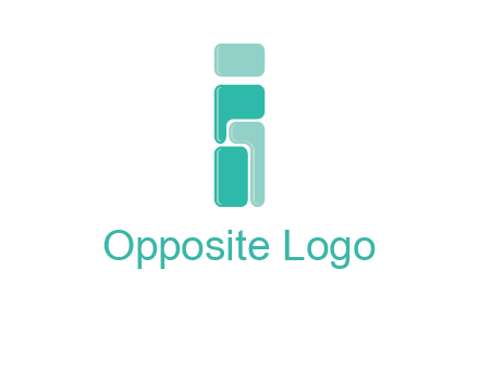 squares forming letter i logo