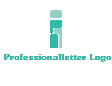 squares forming letter i logo