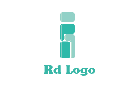 squares forming letter i logo