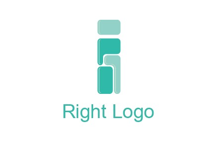 squares forming letter i logo
