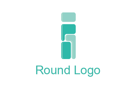 squares forming letter i logo