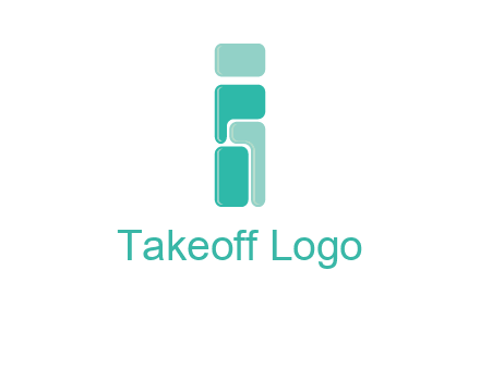 squares forming letter i logo