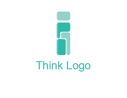 squares forming letter i logo