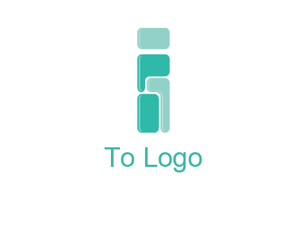 squares forming letter i logo