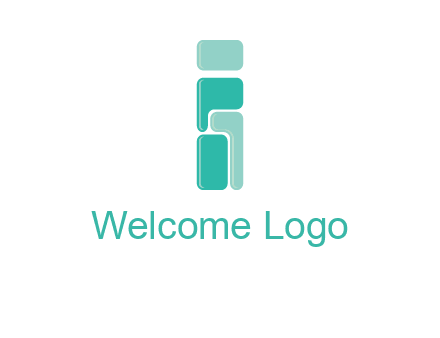 squares forming letter i logo