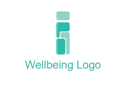 squares forming letter i logo