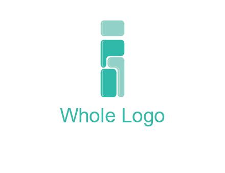 squares forming letter i logo