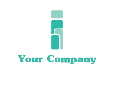 squares forming letter i logo