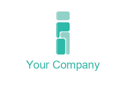 squares forming letter i logo