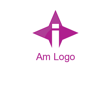 letter i inside star shape logo