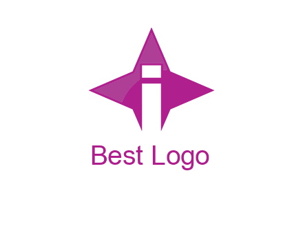 letter i inside star shape logo