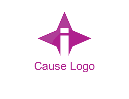 letter i inside star shape logo