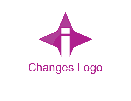 letter i inside star shape logo